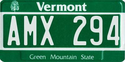VT license plate AMX294