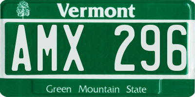 VT license plate AMX296