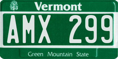 VT license plate AMX299