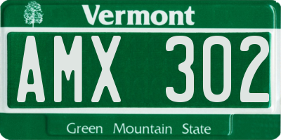 VT license plate AMX302
