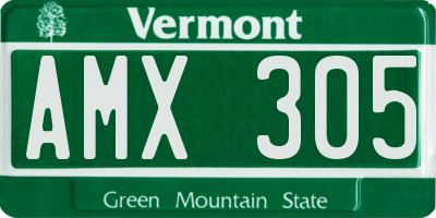 VT license plate AMX305