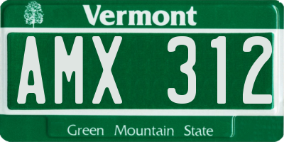 VT license plate AMX312