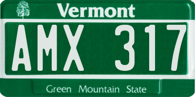 VT license plate AMX317