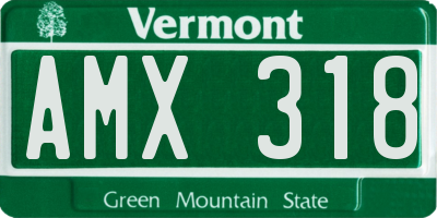 VT license plate AMX318