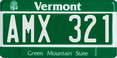 VT license plate AMX321
