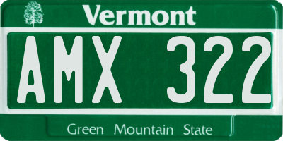 VT license plate AMX322