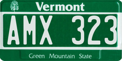 VT license plate AMX323