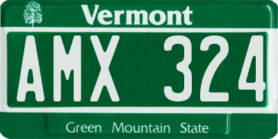 VT license plate AMX324