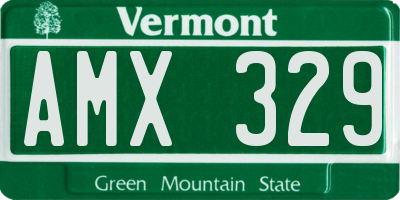 VT license plate AMX329