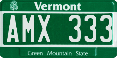 VT license plate AMX333