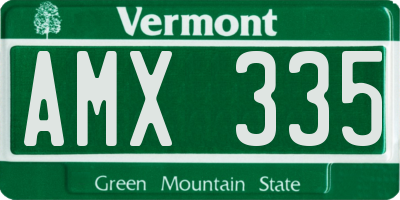 VT license plate AMX335