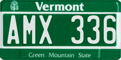VT license plate AMX336