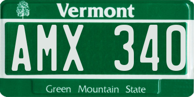 VT license plate AMX340