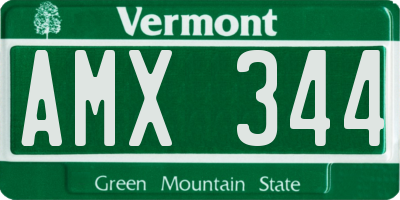VT license plate AMX344