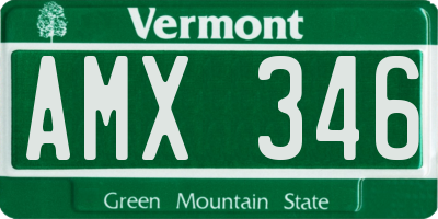 VT license plate AMX346