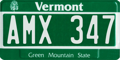VT license plate AMX347