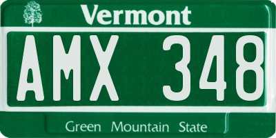 VT license plate AMX348