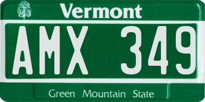 VT license plate AMX349