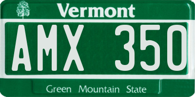 VT license plate AMX350