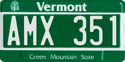 VT license plate AMX351