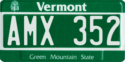 VT license plate AMX352