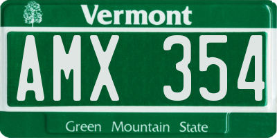 VT license plate AMX354