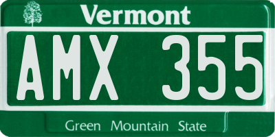 VT license plate AMX355