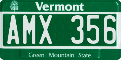 VT license plate AMX356