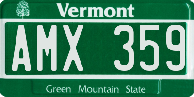 VT license plate AMX359