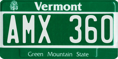 VT license plate AMX360