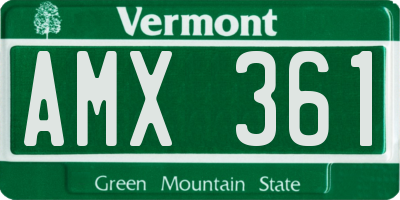 VT license plate AMX361