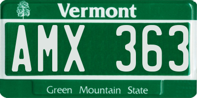 VT license plate AMX363