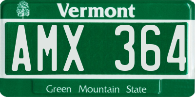 VT license plate AMX364