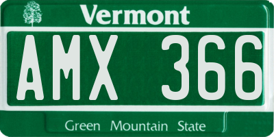 VT license plate AMX366