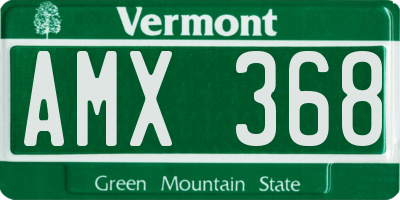 VT license plate AMX368