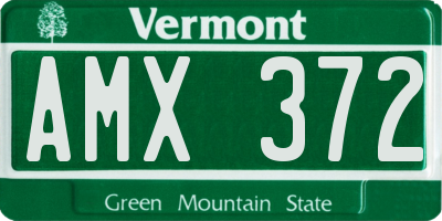 VT license plate AMX372