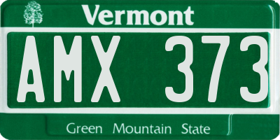 VT license plate AMX373