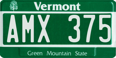 VT license plate AMX375