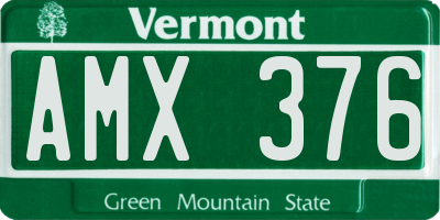 VT license plate AMX376