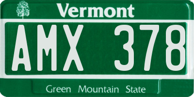 VT license plate AMX378