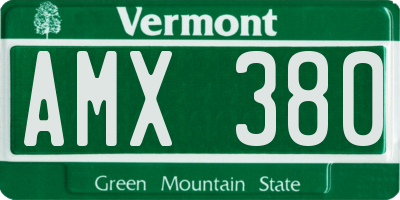 VT license plate AMX380