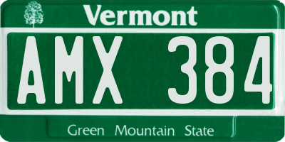 VT license plate AMX384