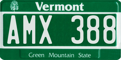 VT license plate AMX388