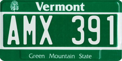 VT license plate AMX391