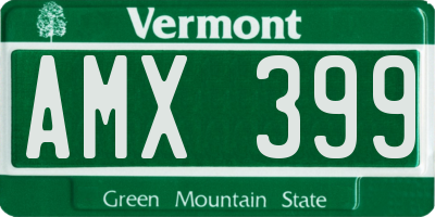 VT license plate AMX399