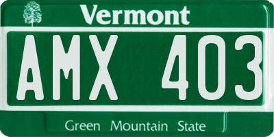VT license plate AMX403