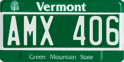 VT license plate AMX406