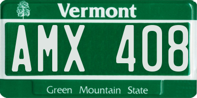 VT license plate AMX408