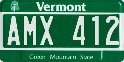 VT license plate AMX412