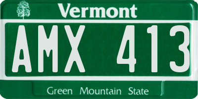 VT license plate AMX413